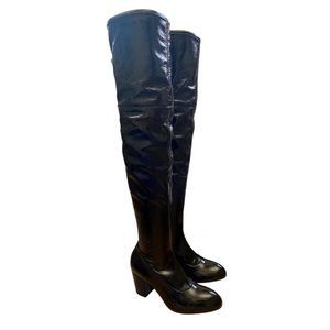 Gucci over the knee boots patent leather